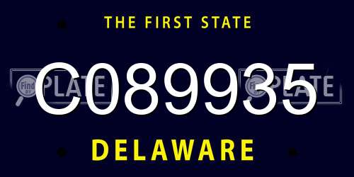 C089935 Delaware License Plate