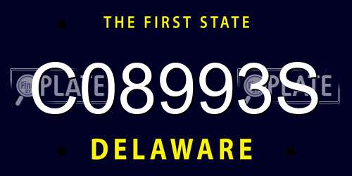 C08993S Delaware License Plate