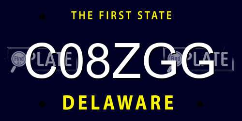 C08ZGG Delaware License Plate