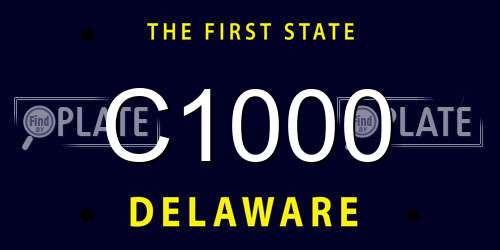 C1000 Delaware License Plate