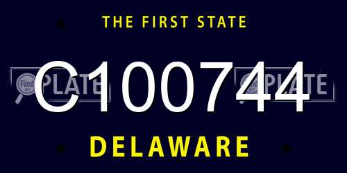 C100744 Delaware License Plate