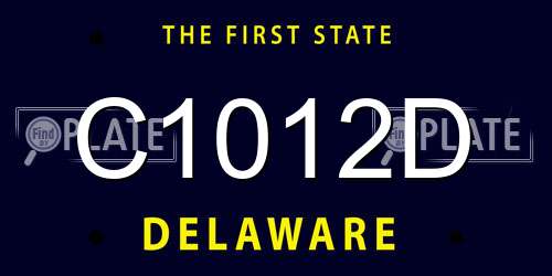 C1012D Delaware License Plate