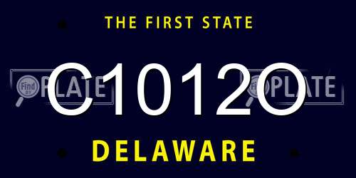 C1012O Delaware License Plate
