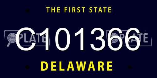 C101366 Delaware License Plate