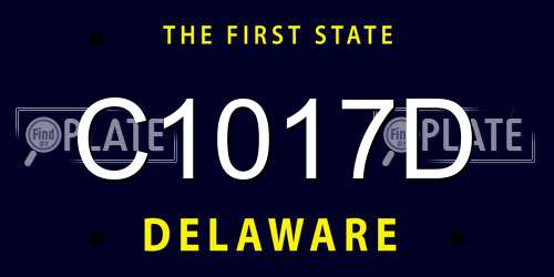 C1017D Delaware License Plate
