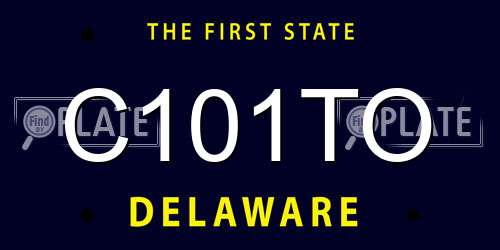 C101TO Delaware License Plate