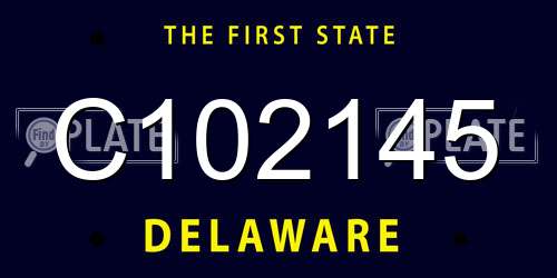 C102145 Delaware License Plate