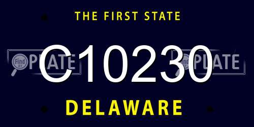 C10230 Delaware License Plate