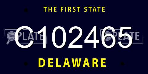 C102465 Delaware License Plate