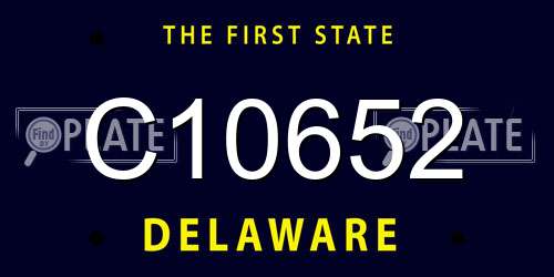 C10652 Delaware License Plate