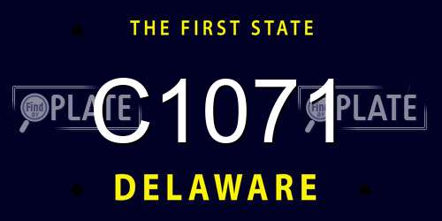 C1071 Delaware License Plate