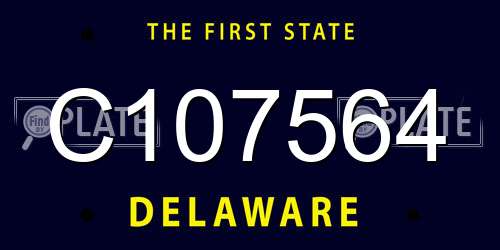 C107564 Delaware License Plate