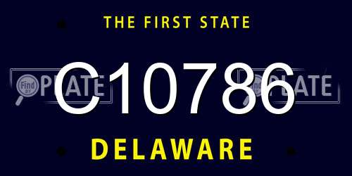 C10786 Delaware License Plate