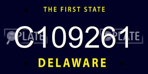 C109261 Delaware License Plate