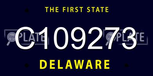 C109273 Delaware License Plate