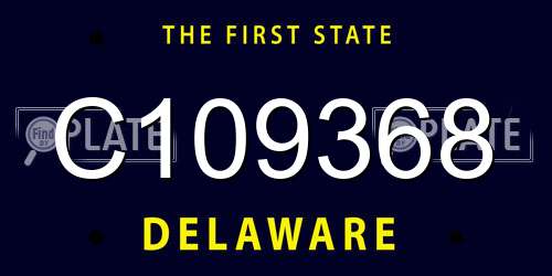 C109368 Delaware License Plate