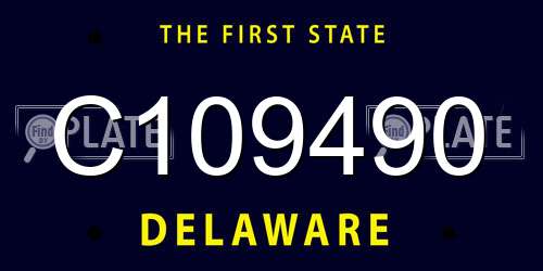 C109490 Delaware License Plate