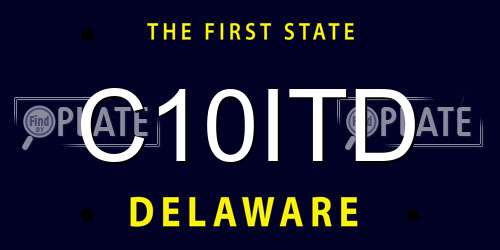C10ITD Delaware License Plate