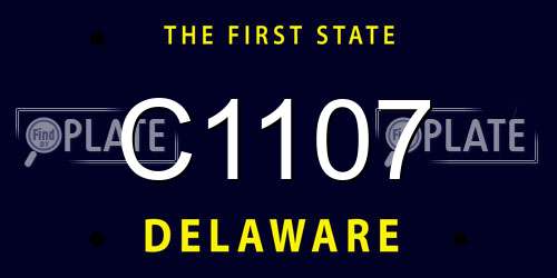 C1107 Delaware License Plate