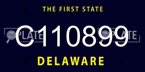 C110899 Delaware License Plate