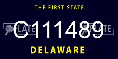 C111489 Delaware License Plate