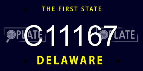C11167 Delaware License Plate