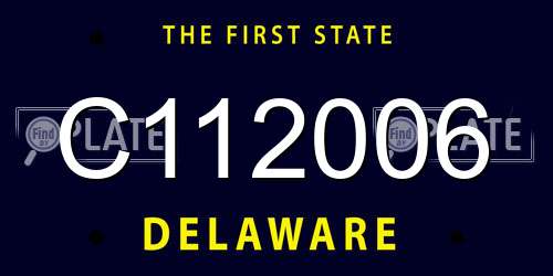 C112006 Delaware License Plate