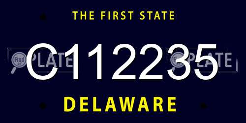 C112235 Delaware License Plate