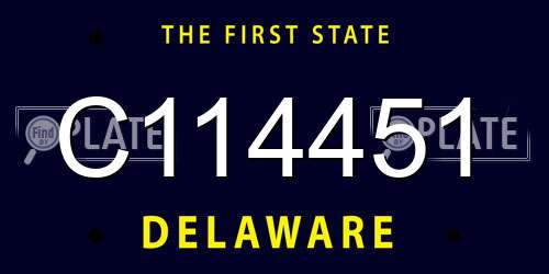 C114451 Delaware License Plate