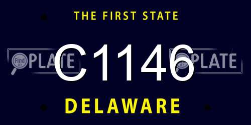 C1146 Delaware License Plate