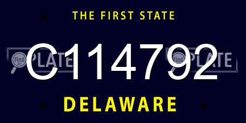 C114792 Delaware License Plate