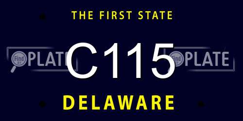 C115 Delaware License Plate