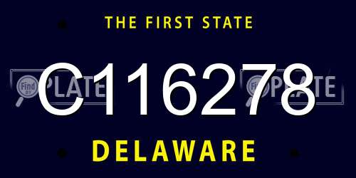 C116278 Delaware License Plate