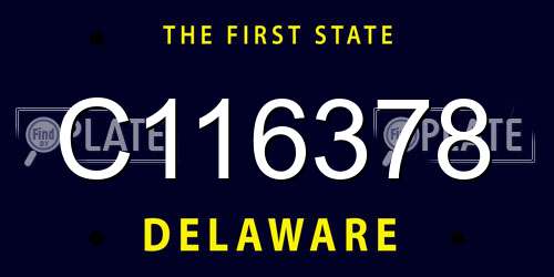 C116378 Delaware License Plate