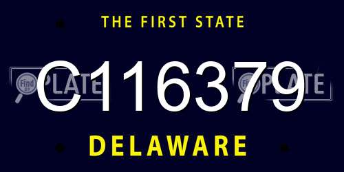 C116379 Delaware License Plate