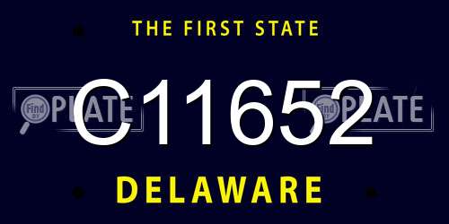 C11652 Delaware License Plate