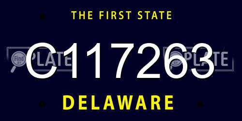 C117263 Delaware License Plate