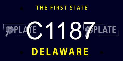 C1187 Delaware License Plate