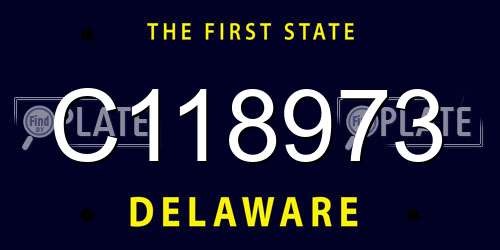 C118973 Delaware License Plate