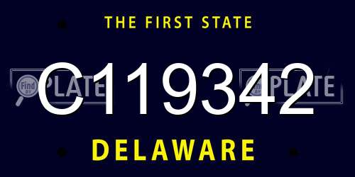 C119342 Delaware License Plate