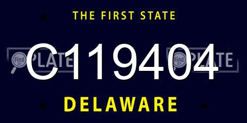 C119404 Delaware License Plate