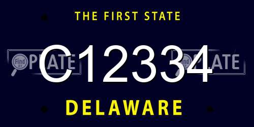 C12334 Delaware License Plate