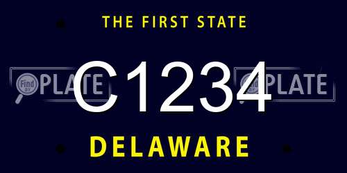 C1234 Delaware License Plate