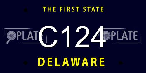 C124 Delaware License Plate