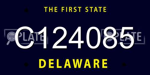 C124085 Delaware License Plate