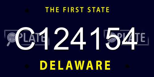 C124154 Delaware License Plate