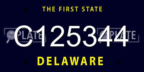 C125344 Delaware License Plate