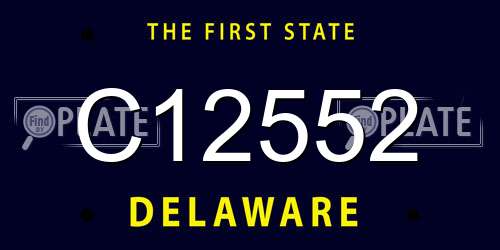 C12552 Delaware License Plate