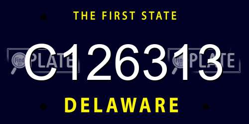 C126313 Delaware License Plate