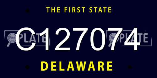 C127074 Delaware License Plate